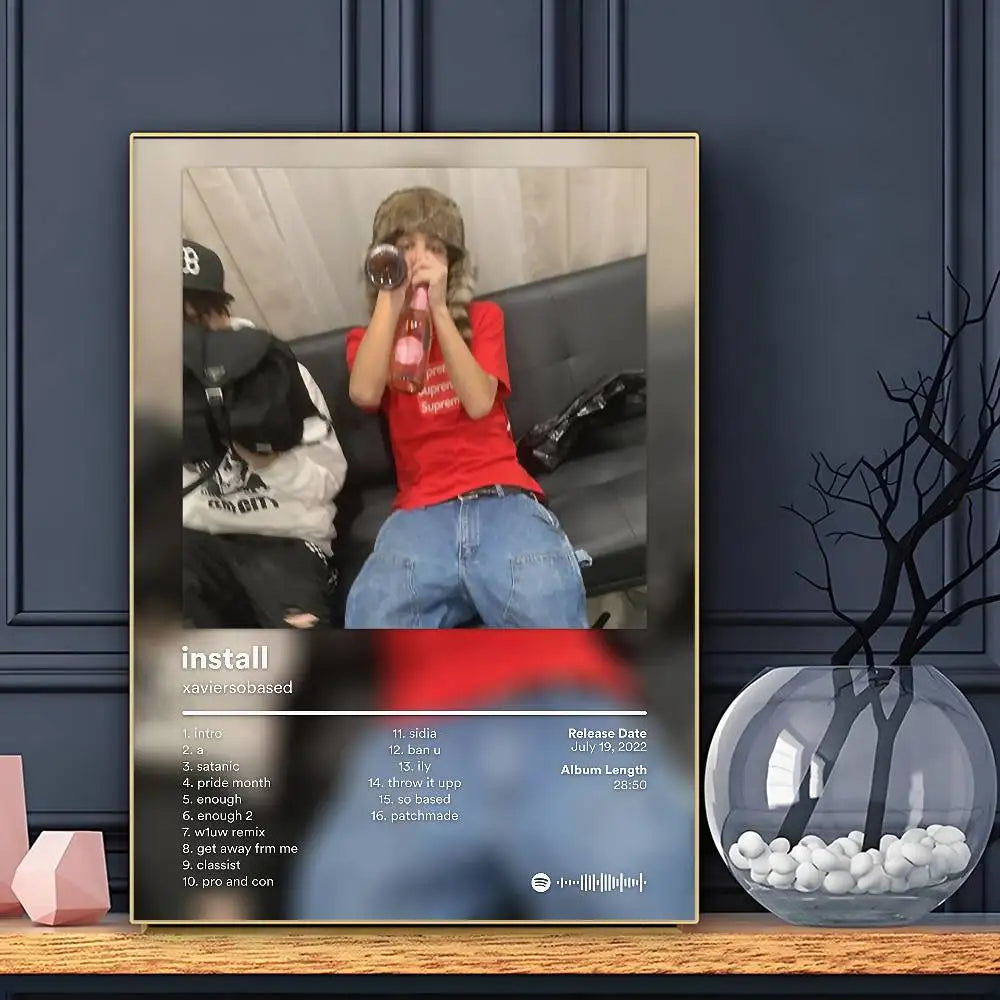 Rapper Xaviersobased Poster HD Art Sticky Wall Waterproof Home Living Room Bar Decoration