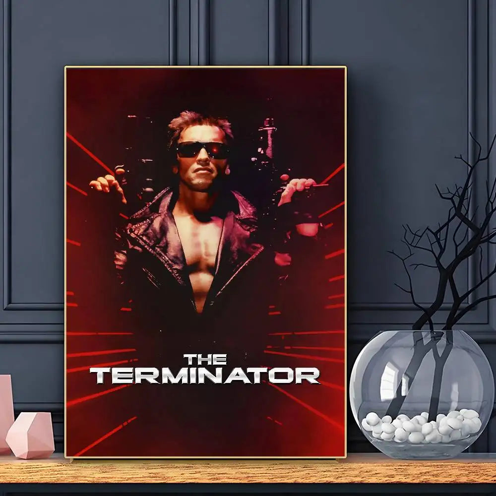 Classic Movie The Terminator Poster Sticky Wall Art Printing Waterproof Home Living Bed Room Bar Aesthetic Decor