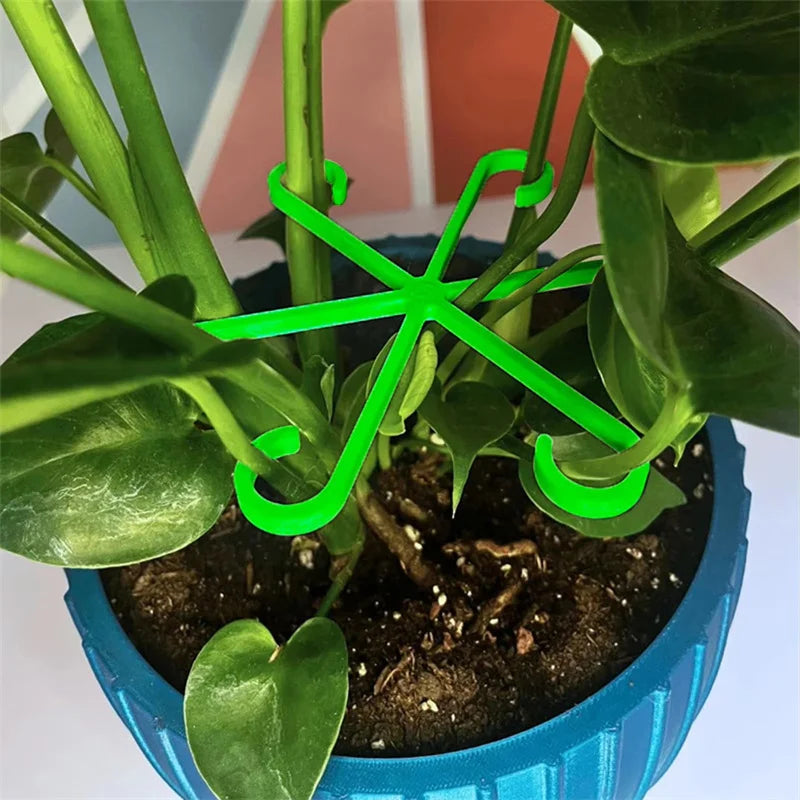 4Pcs Hanging Plant Stand Anti-Toppling Support Pole Plastic Hooks Fixator Flower Hydroponic Folding Fixed Garden Accessories
