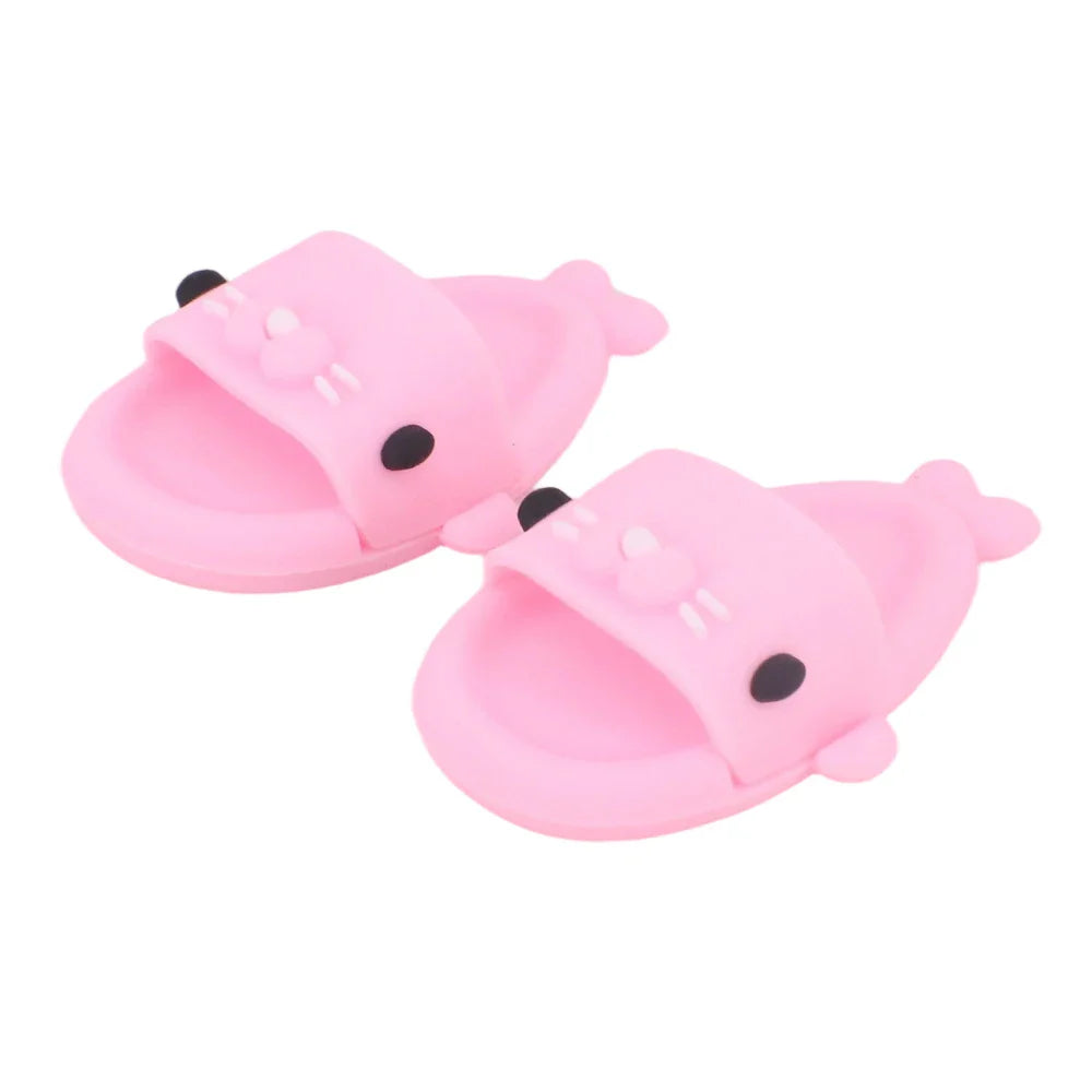 For Labubu Doll Clothes Swimsuit Cute Shark Slippers 15-17Cm Plush Doll Glasses Straw Hat,For labubu Accessories Holiday Gifts