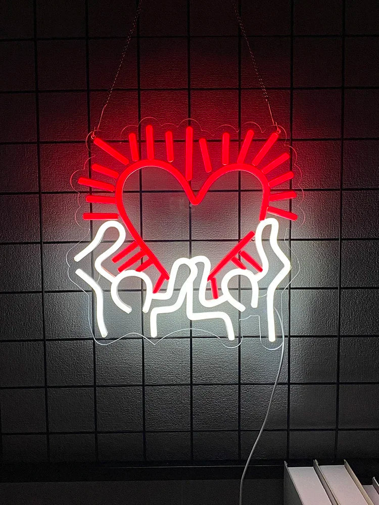 Heart LED Neon Light, Wall Hanging Room Decor, With OnOff Switch, Home Party Wall Decor LED Neon Signs For Unique Rooms