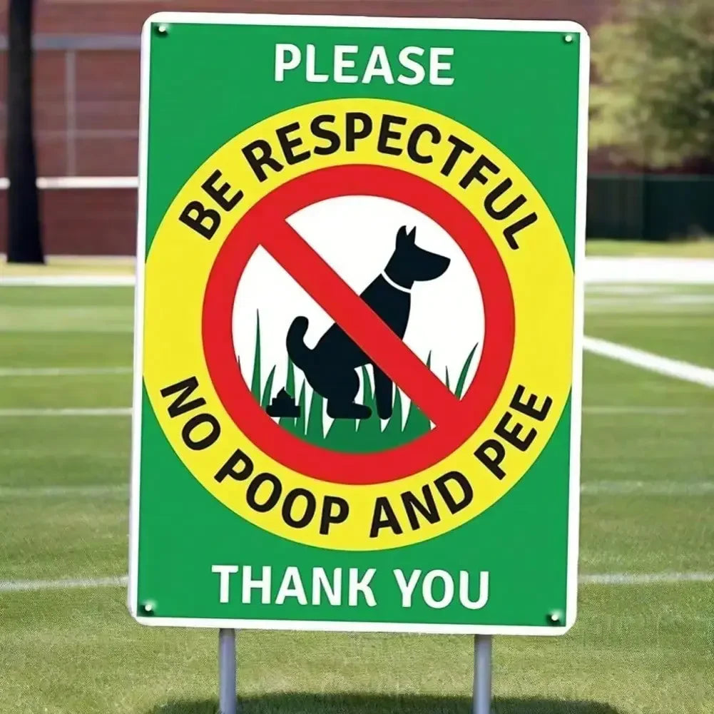 No Poop and Pee Warning Sign Outdoor Dog Metal Sign for Yard Fence Garden Wall Decor
