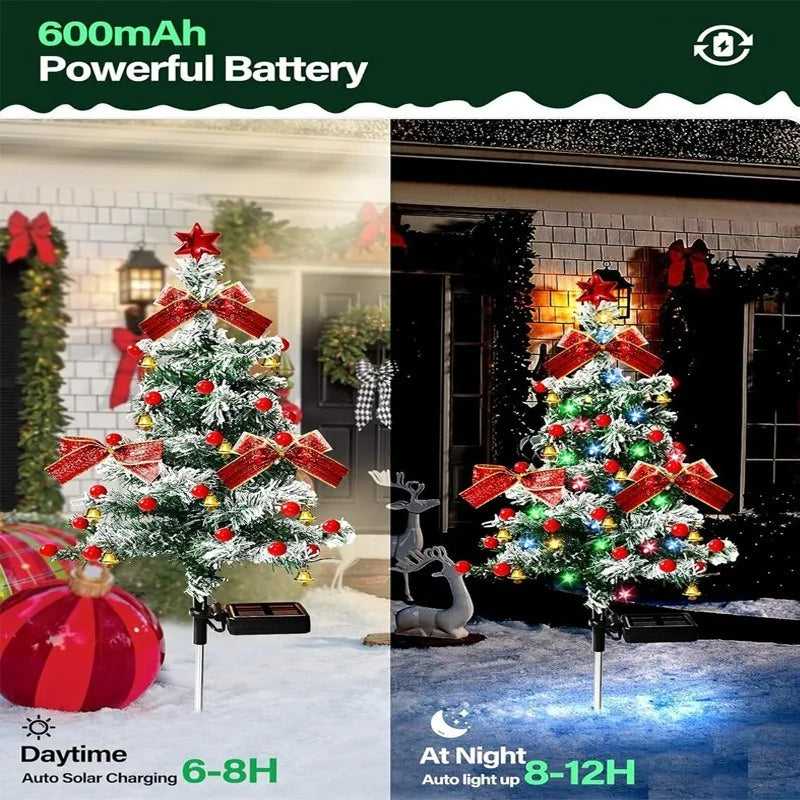 Solar Cedar Christmas Tree Light Decoration Outdoor Courtyard Garden Grounded Lawn Light Christmas Atmosphere Night Light