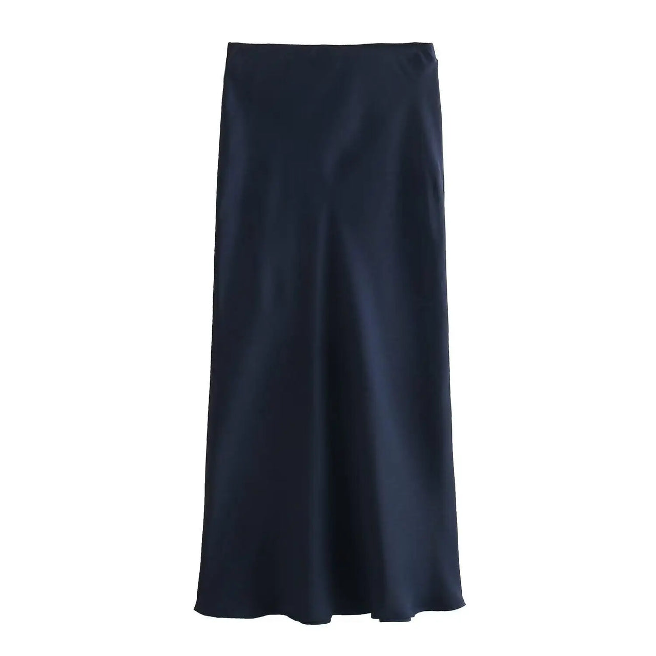 Willshela Women Fashion Satin Solid Pleated Midi Skirt Vintage Mid Elastic Waist Female Chic Lady Skirts