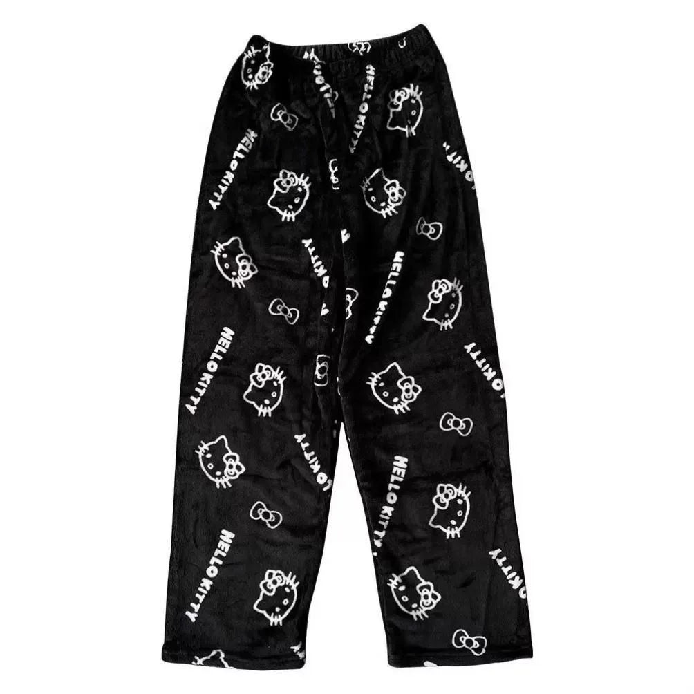 2026 New Hello Kitty Pajamas Pants Anime Women's Pajama Pants Cartoon Couple Home Sleepwear Trousers Leisure Home Clothing