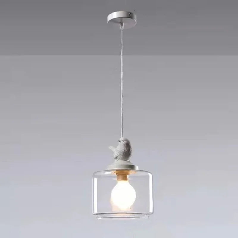 Birds Glass Pendant Lights For Dining Room Kitchen Bedroom Homestay Suspension Hanging Lamp E27 LED Christmas Gift Drop Shipping