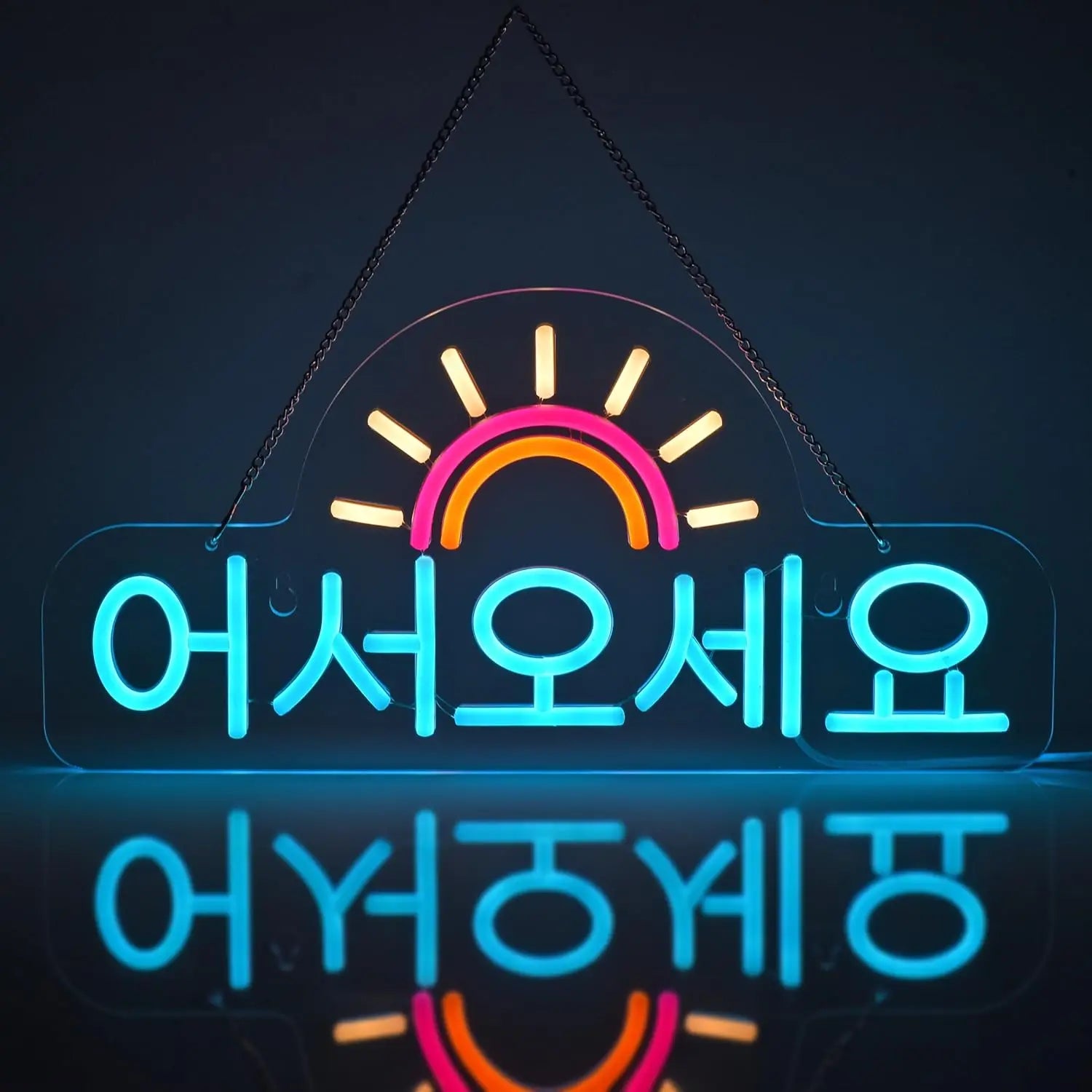 Korean Welcome Neon Sign for Kpop Restaurant Cafe Store Decoration Business Sign Warm Lighting Indoor Outdoor LED Neon Light
