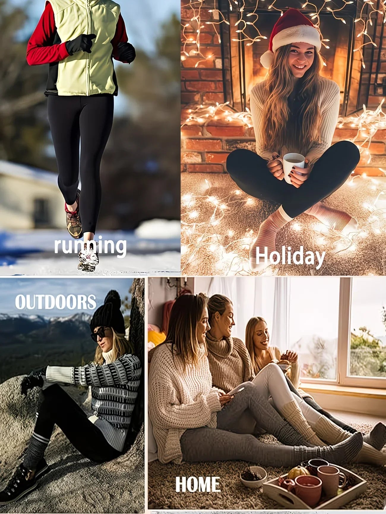 Womens High Waist German Velvet Leggings Autumn Winter Fleece Lined Thickened Thermal Plus Size Warm Pants Outdoor Ski Trousers