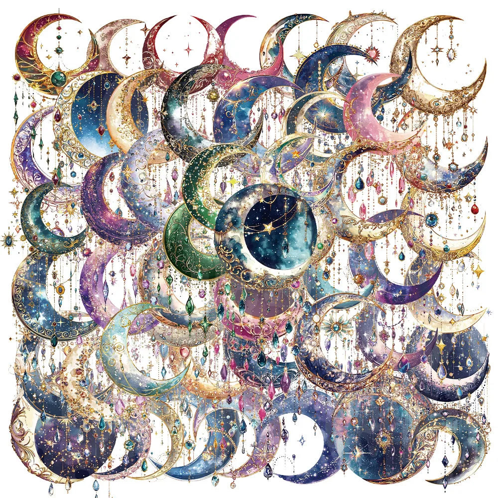 50/100PCS Creative Fantasy Galaxy High Beauty Ins Style Atmosphere Stickers Envelope Sealing Stickers Waterproof Sticker
