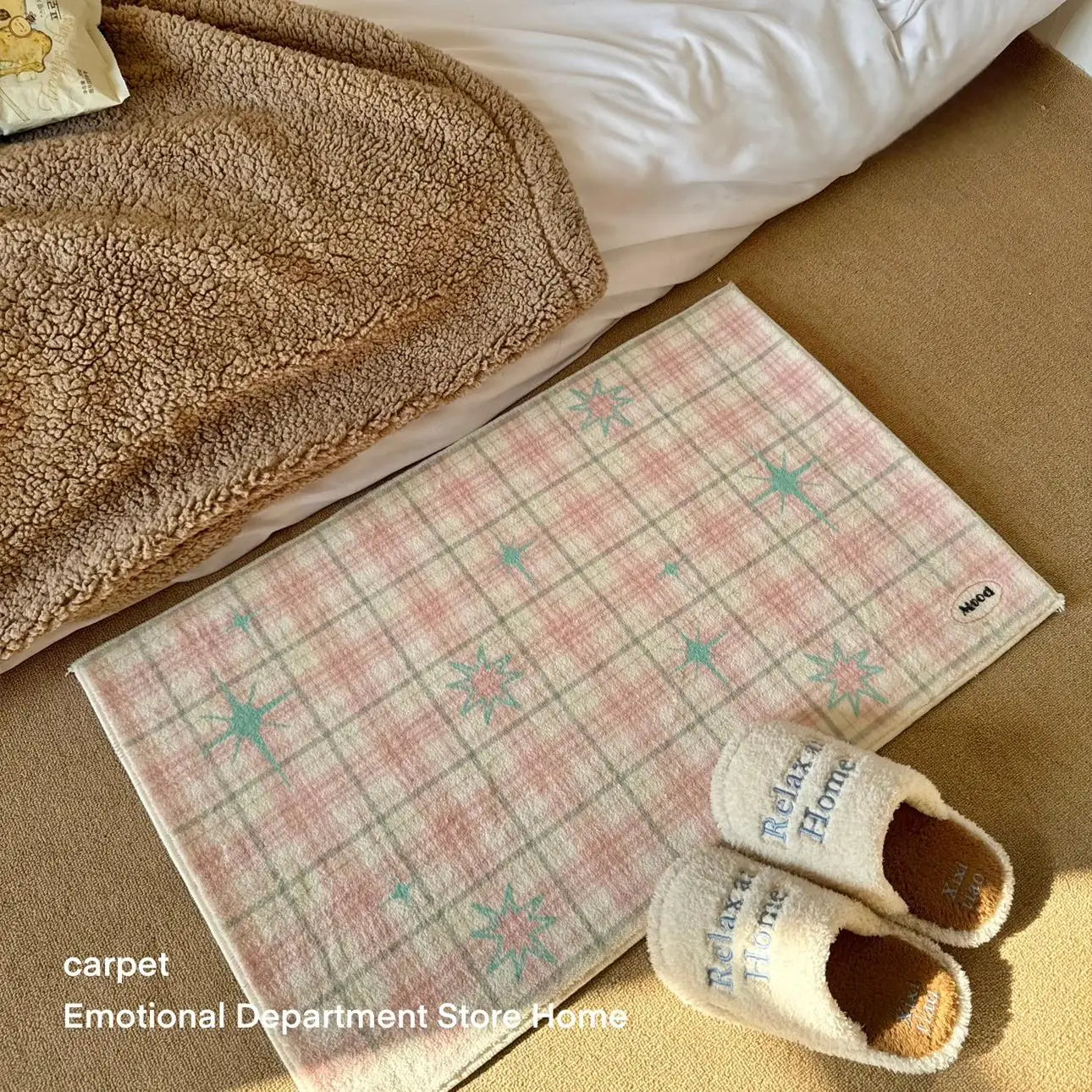 VIKAMA Ins Wind Star Carpet Cosy Insulated Cool Entry Doorway Door Mat Teenage Bedroom Bedside Blanket Home Decoration