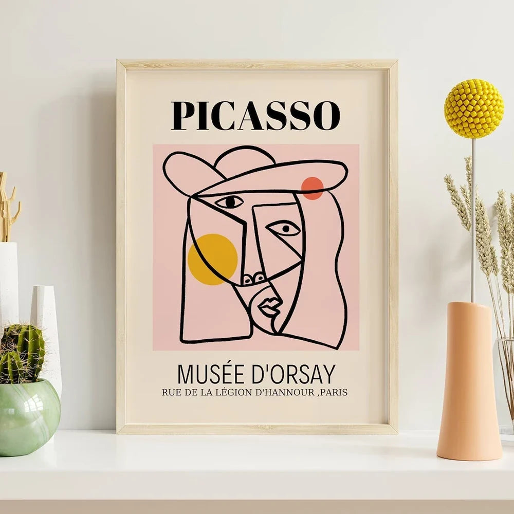 Modern Gallery Wall Picasso Andy Warhol Orange Wall Art Canvas Painting Posters For Living Room Home Decor