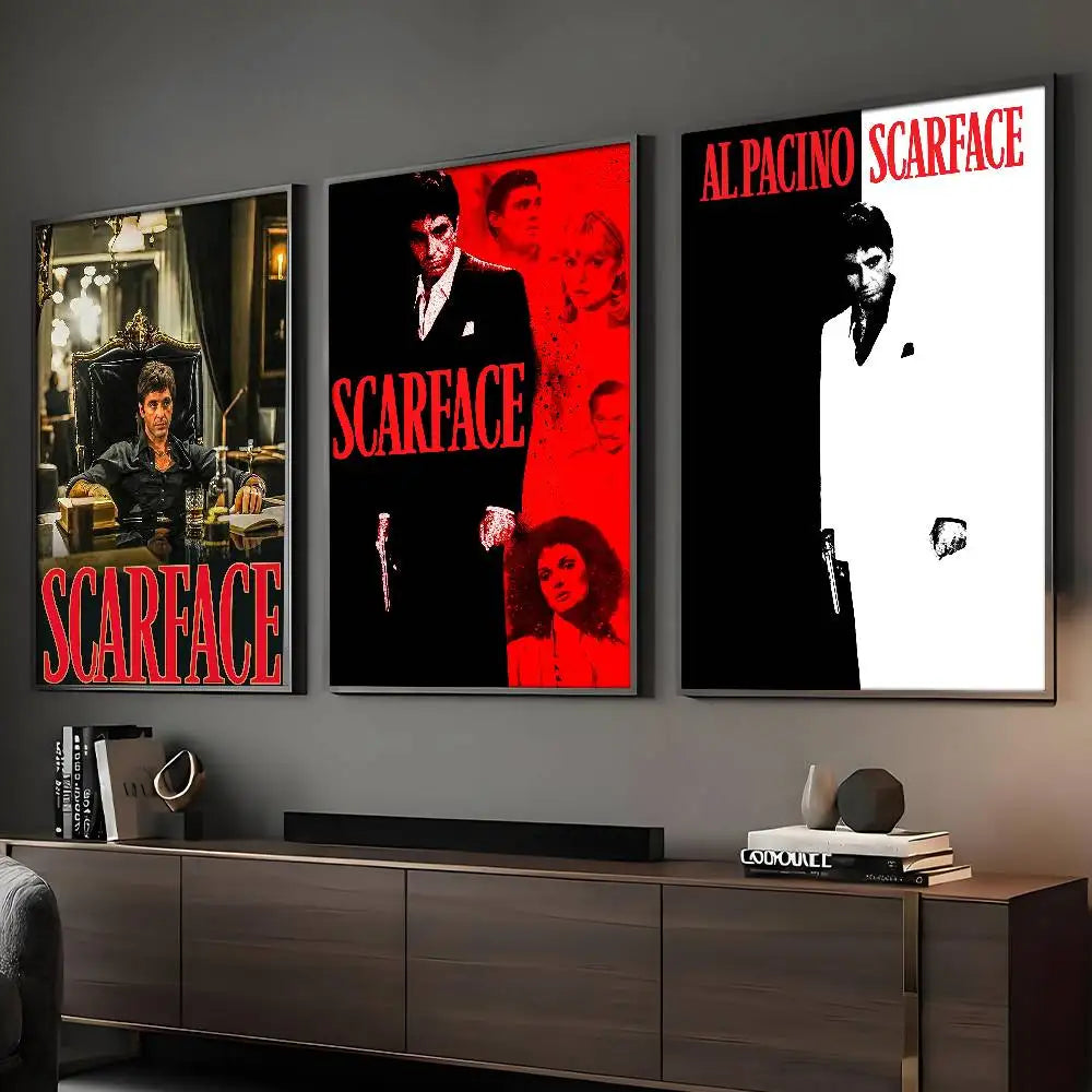 Movie S-ScarfaceS Poster HD Art Sticky Wall Waterproof Home Living Room Bar Decoration