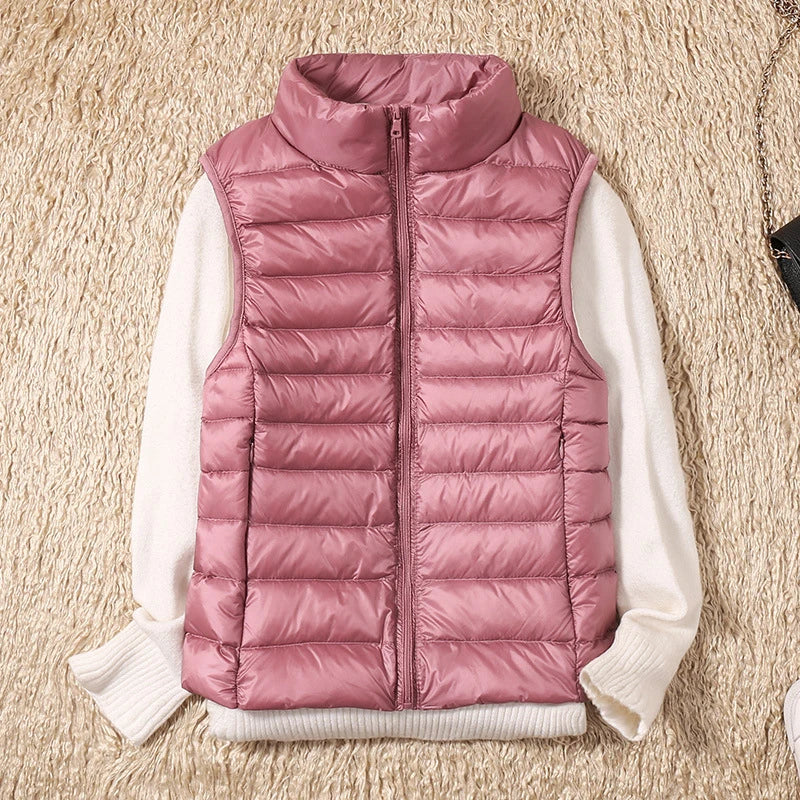 Women Vests 2023 New Autumn Winter Ultra Light Duck Down Vest Female Slim Sleeveless Jacket Windproof Warm Puffer Waistcoat