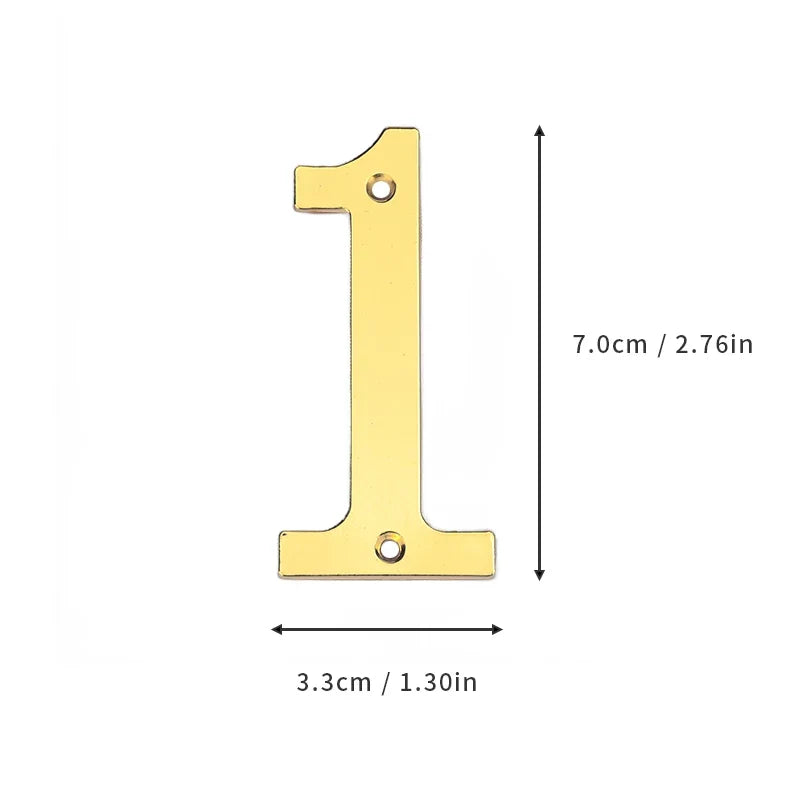 1Pcs 3Inch Metal House Numbers with M2 Screws Solid Zinc Alloy Mailbox Numbers 3D Address Numbers for Outside House Apartment