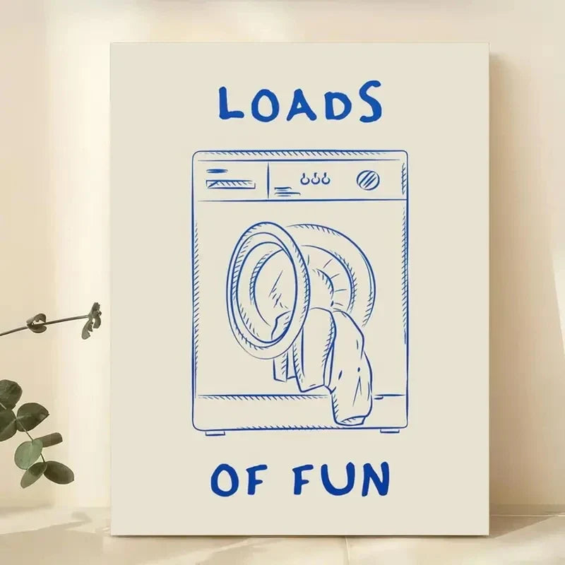 Loads Of Fun Laundry Room Canvas Retro Wall Art Prints Canvas Painting Poster Picture For Living Room Home Decor