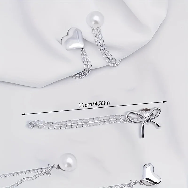 Women'S Adjustable Clothes Clips with Butterfly Decorations - Instant Sleeve Shortening, Suitable for Shirts, Dresses, Pants
