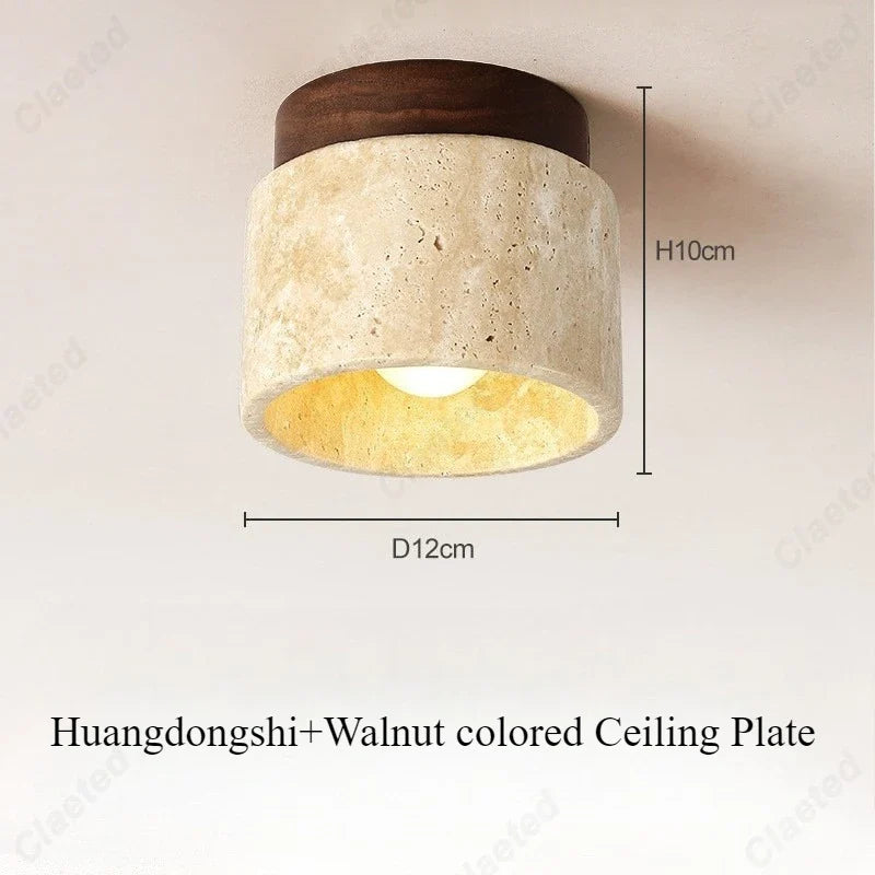 New European LED Yellow Cave Ceiling Lamp Cream Wind Corridor Porch Living Room Balcony Bedroom Lighting