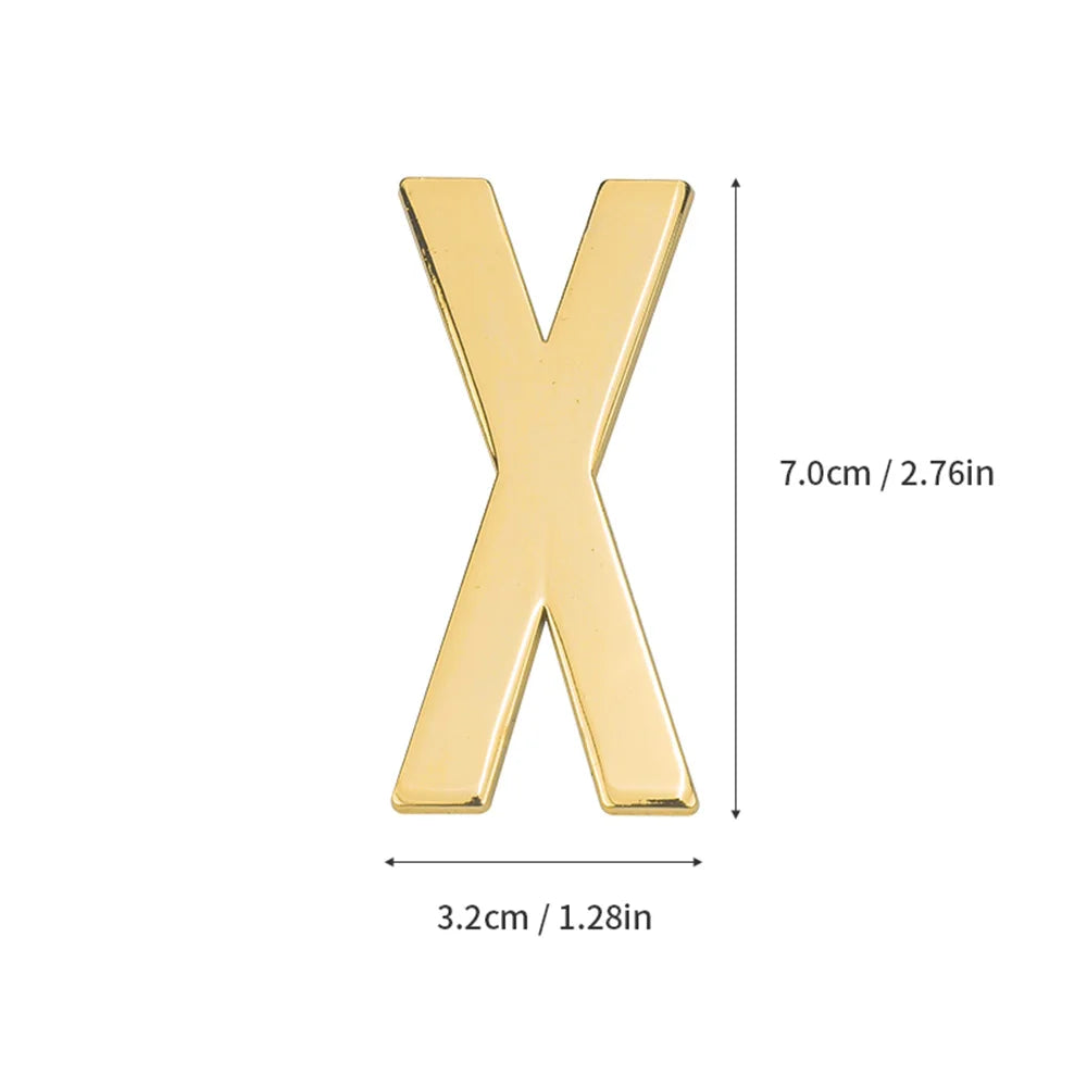 1Pcs Metal Self Adhesive House Number English Alphabet Letters for Apartment Room Door Plate Table Mailbox Number Stickers 7*3cm