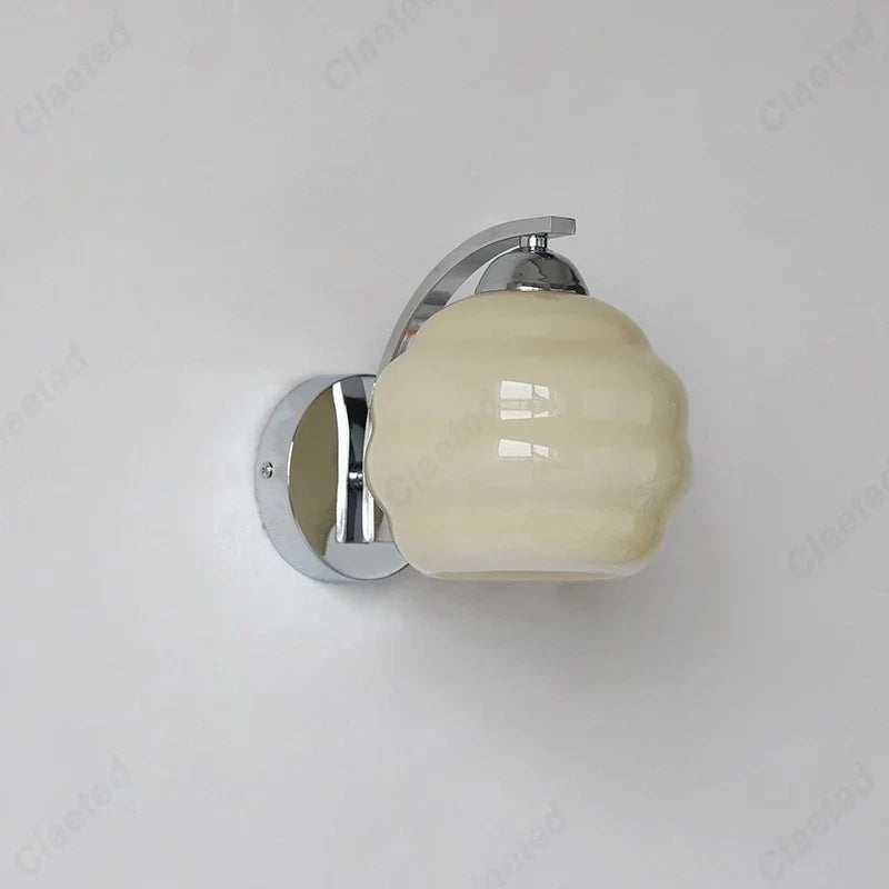 European New LED Retro Glass Wall Lamp Living Room Corridor Bedroom Bedside Decorative Lighting E27