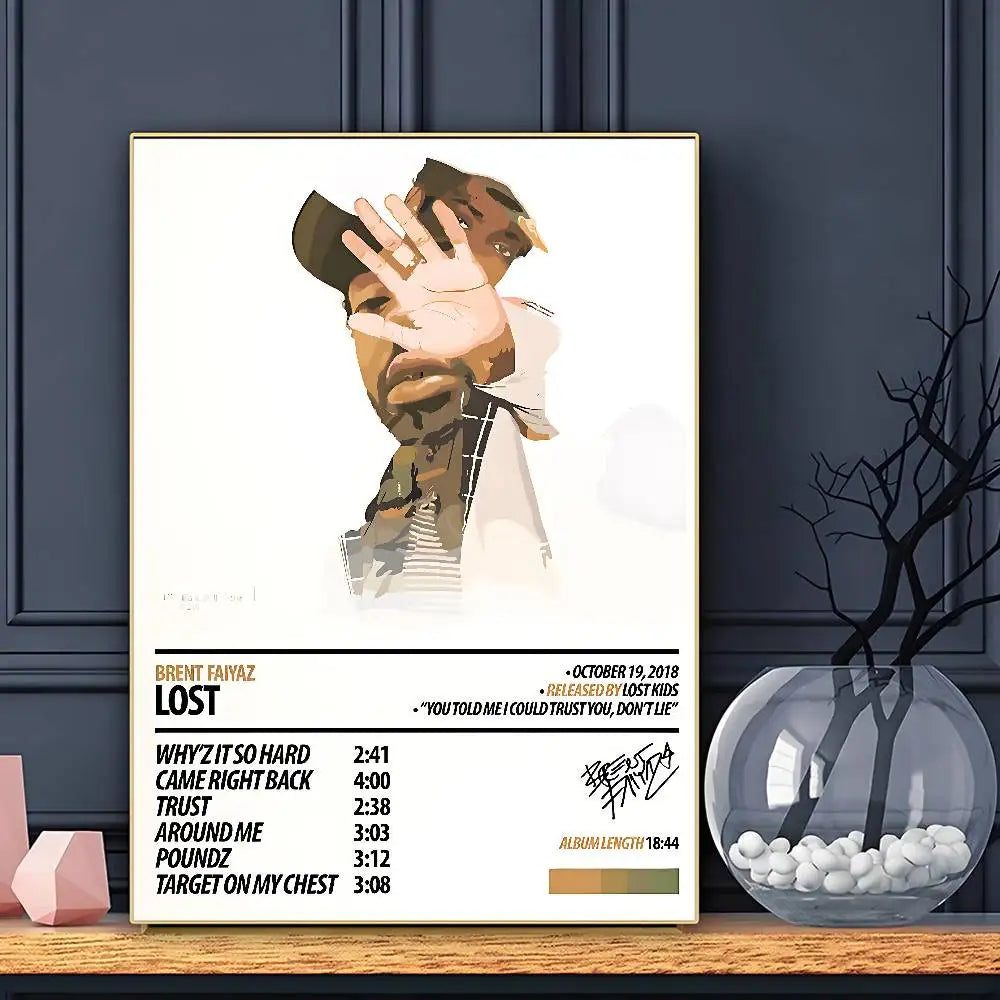 Singer B-Brent F-Faiyaz Icon Poster HD Art Sticky Wall Waterproof Home Living Room Bar Decoration