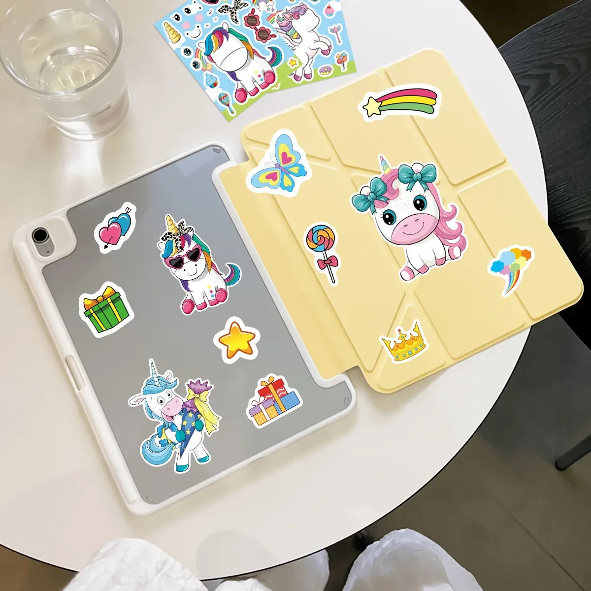 8/16/24PCS Cartoon Rainbow Unicorn DIY Collage Stickers Decorative Mobile Tablets Skateboards Waterproof Stationery Stickers