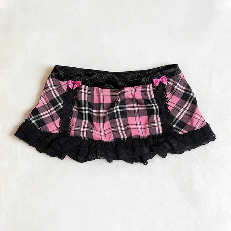 Women's Skirt Fashion Streetwear Pink Polka Dot Pattern Sports Casual Style vintage Y2K Emo Girls Sweet Harajuku Cute Slim Skirt