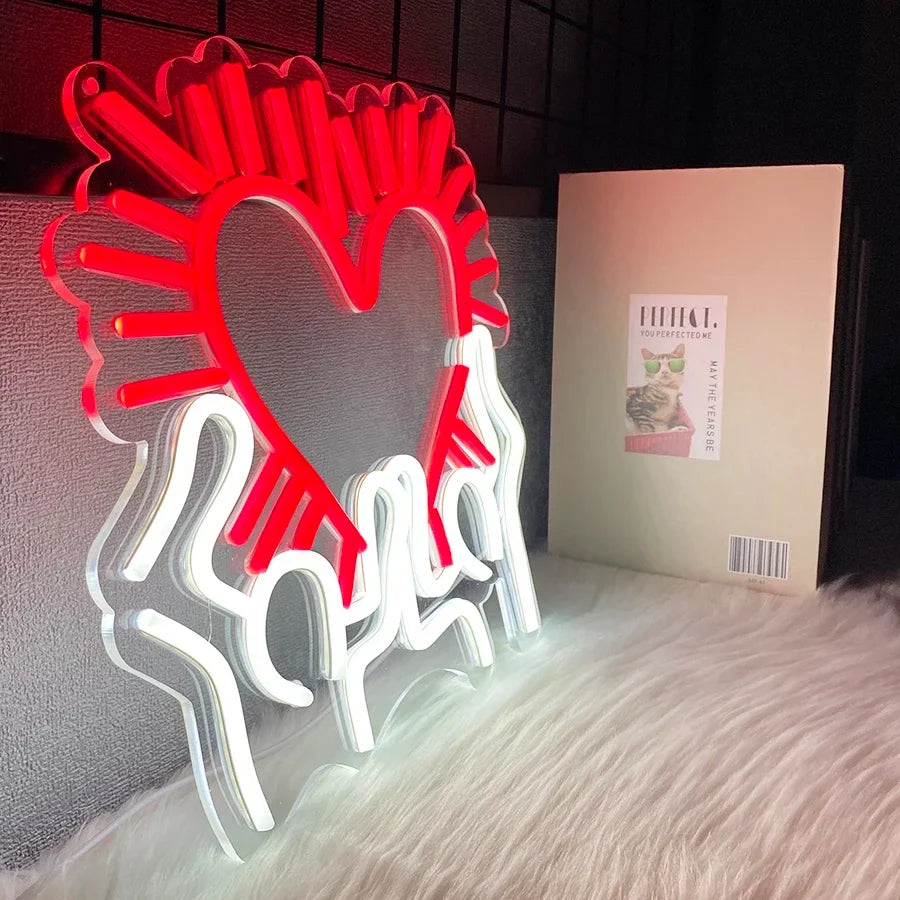 Heart LED Neon Light, Wall Hanging Room Decor, With OnOff Switch, Home Party Wall Decor LED Neon Signs For Unique Rooms