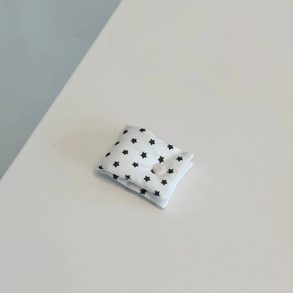 Y2k Japanese Earphone Decoration Accessories Handmade Fabric Star Wave Point Earphone Storage Bag Data Cable Organizer