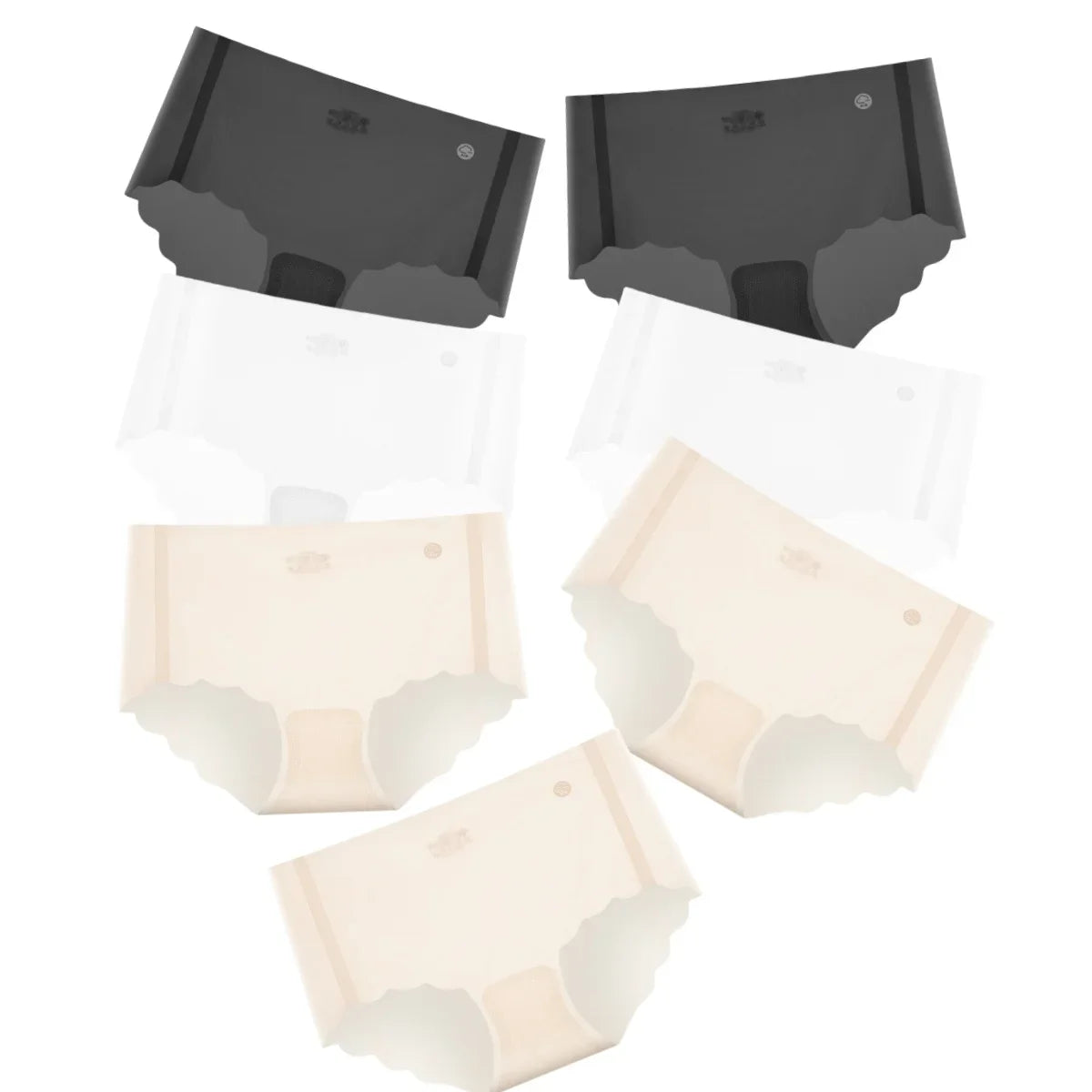 7Pcs/Set Ultra-Thin Panties Women's Sexy Lingerie Quick Drying Briefs Low Rise Underwear Summer Invisible Ice Silk Panties