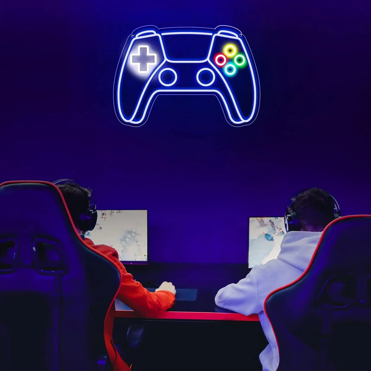 Gamer Neon Sign Gamepad Shaped LED Neon Light Sign for Gamer Room Decor for Boys Room Gamer Gifts for Teens Boys Kids