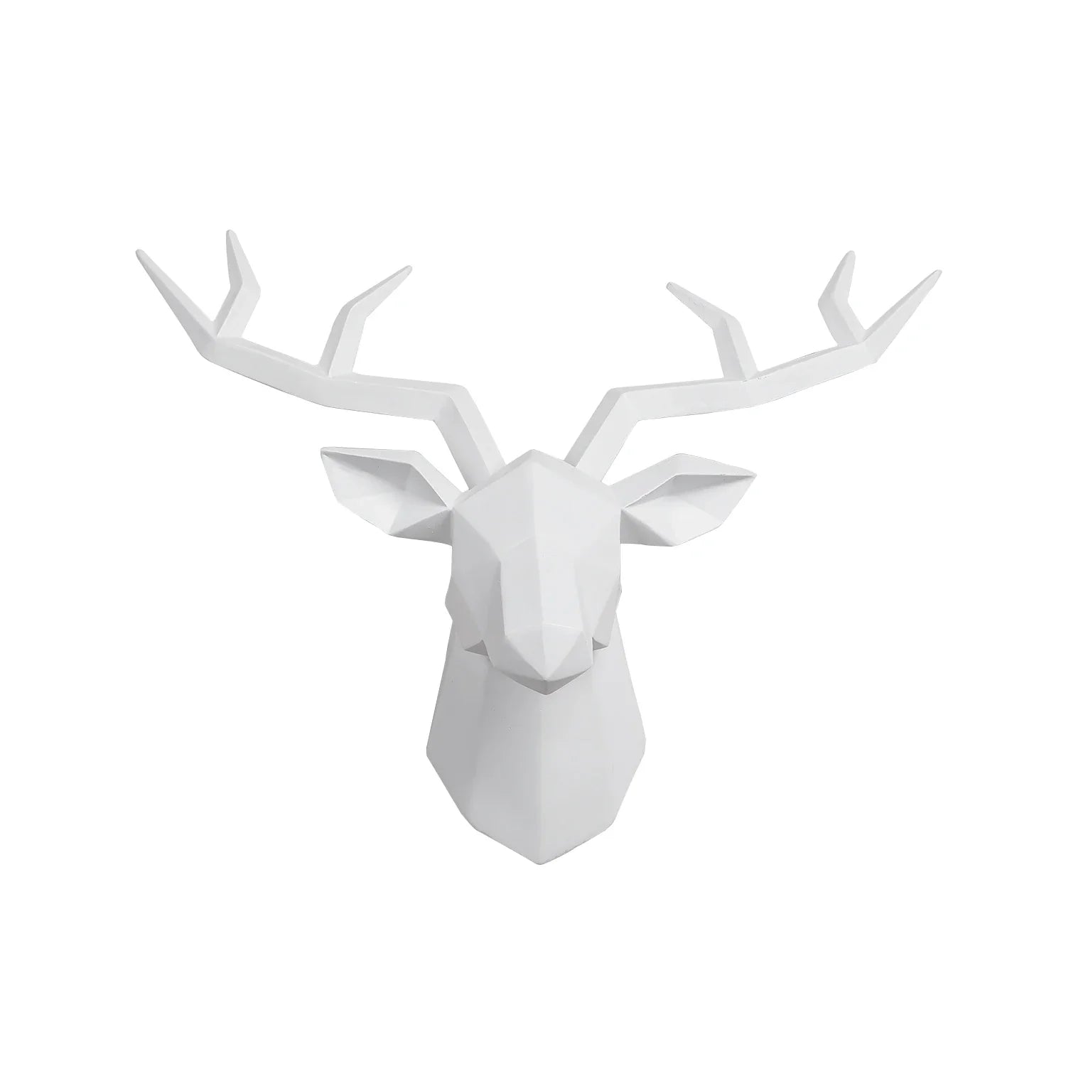 Deer Head Sculpture Animal Statue Figurines Wall Hanging Creative Elk  Art Antlers Statuette for Office Decoration Wall Mount