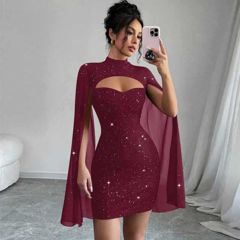 Dresses for Women New Long Sleeve Stand Collar Women Dress Slim Black Package Hip Dress Women Vestidos De Verano Mujer 2025 Q497