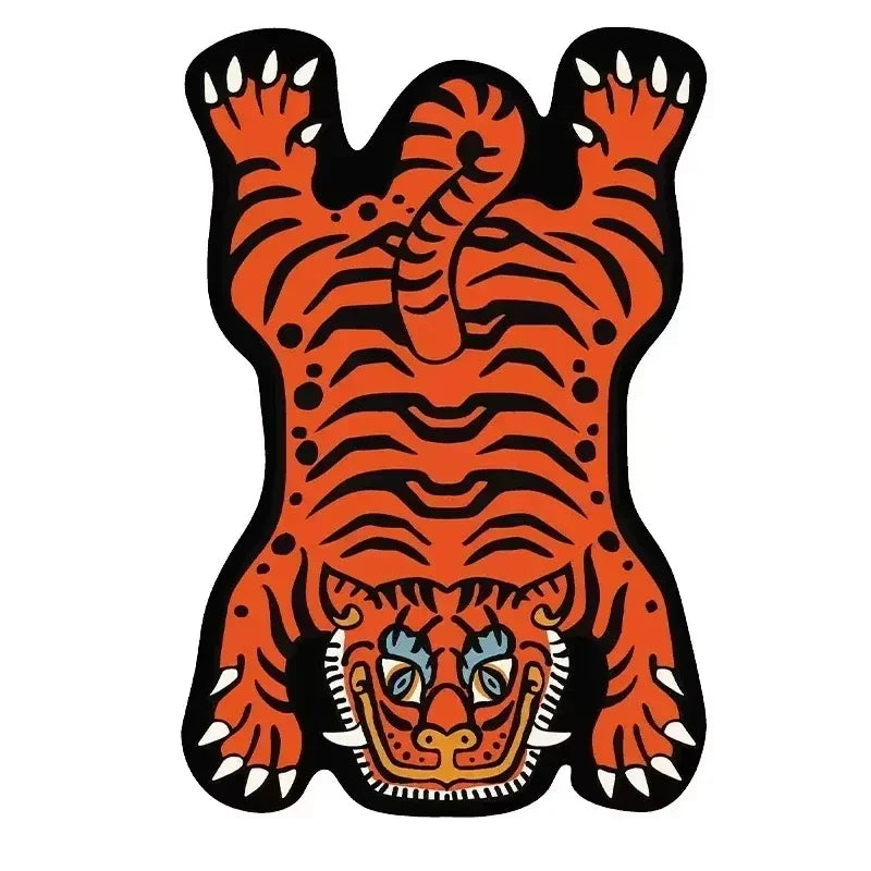 VIKAMA Cartoon Tiger Carpet - Durable and Easy to Clean Home Decor Living Room Sofa Coffee Table Rug Bedside Rug for Bedroom