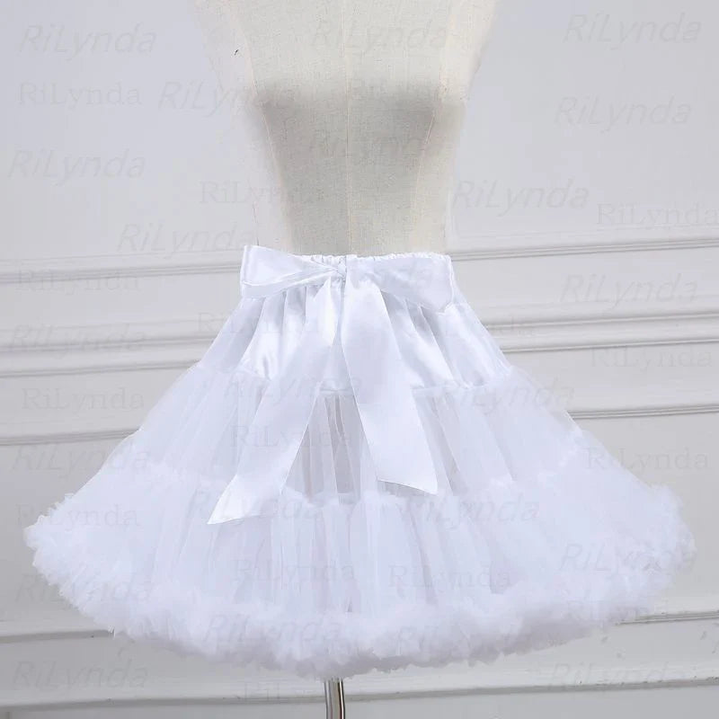 Women Flower Style Lolita Petticoats Crinoline Inner Bustle Cosplay Tutu Puffy Cancan Skirt Under Wedding Dresses 2031