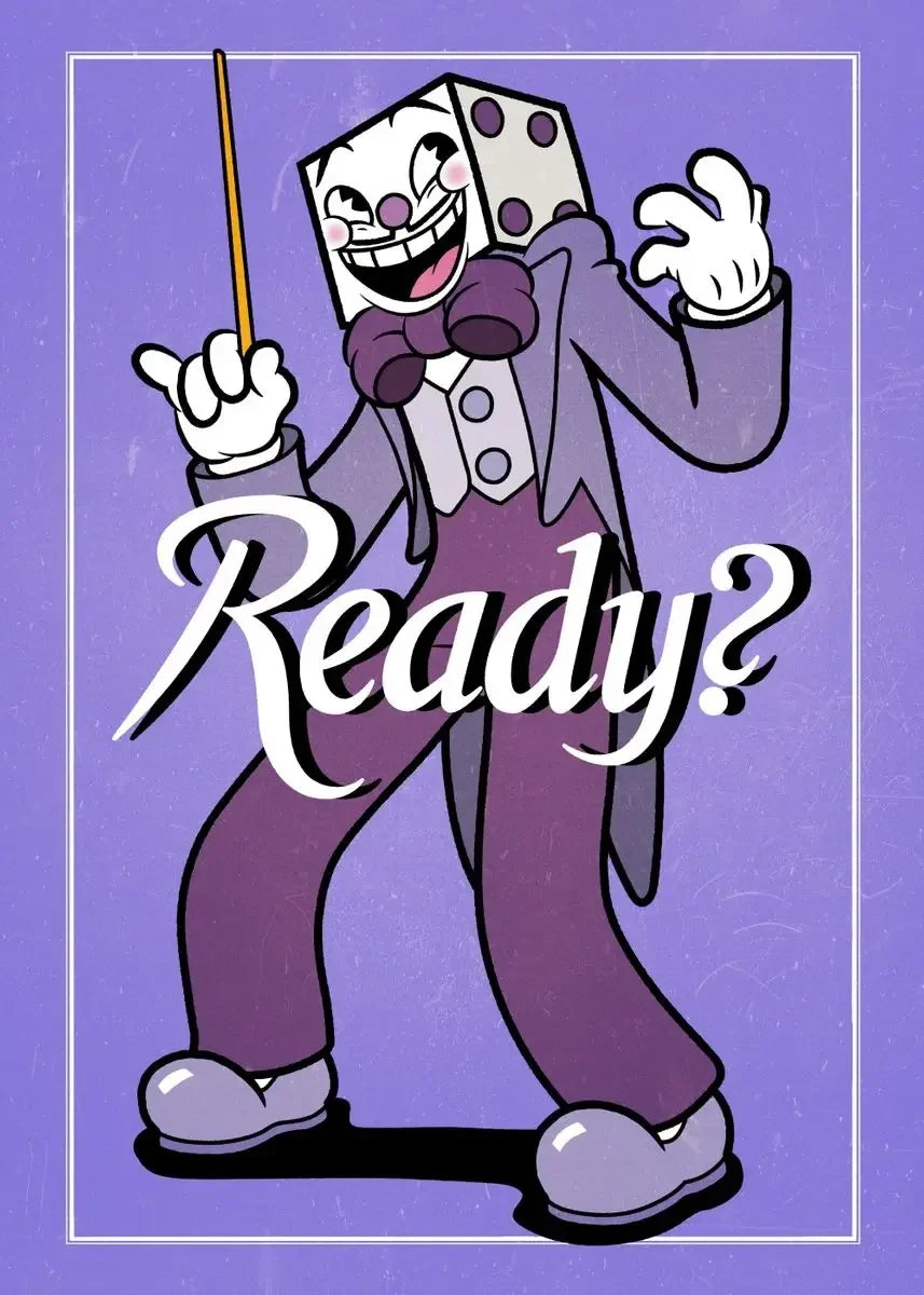 Classic Retro Wall Art Game Anime Cuphead Cartoon Characters HD Canvas Printed Poster Home Living Room Bedroom Decoration