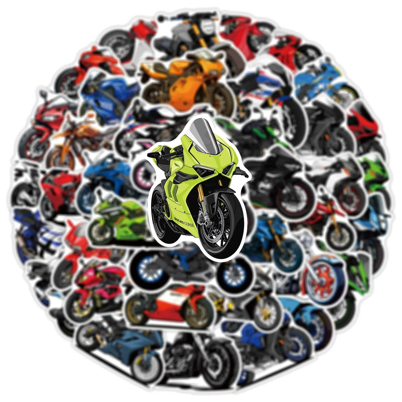 50/100PCS Cartoon Motorcycle Graffiti Stickers Decorative Luggage Notebook Car Waterproof Stationery Stickers