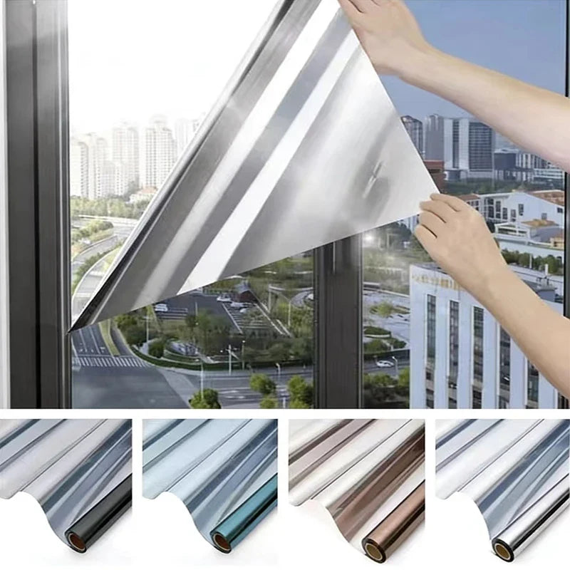 Static Cling Window Film No Glue One Way Privacy Sun Blocking Heat Insulation Tint Window Film for Home Office Building