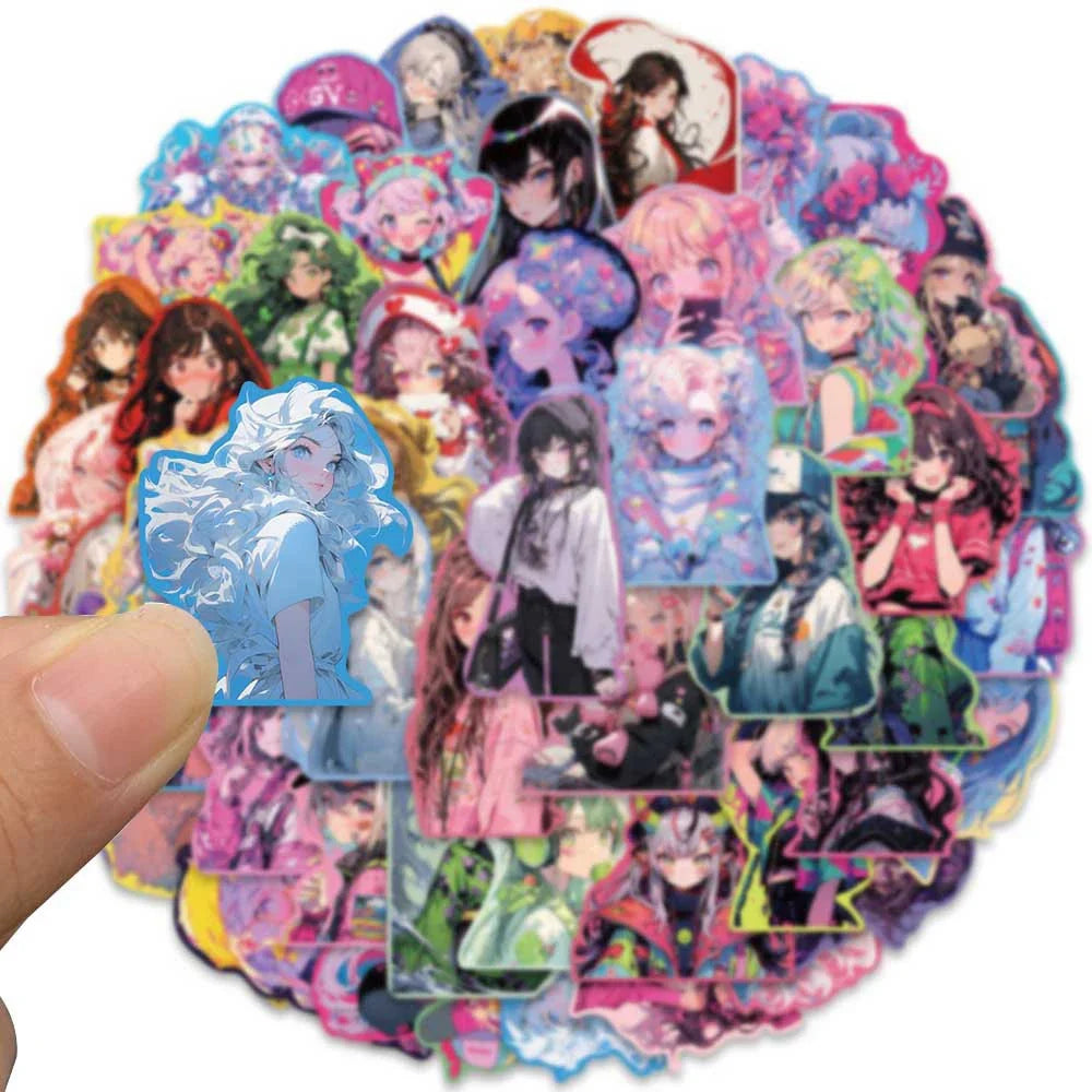 10/30/50pcs Kawaii Anime Girl Cartoon Aesthetic Stickers Decals Laptop Scrapbook Phone Suitcase Fridge Diary Decoration Sticker