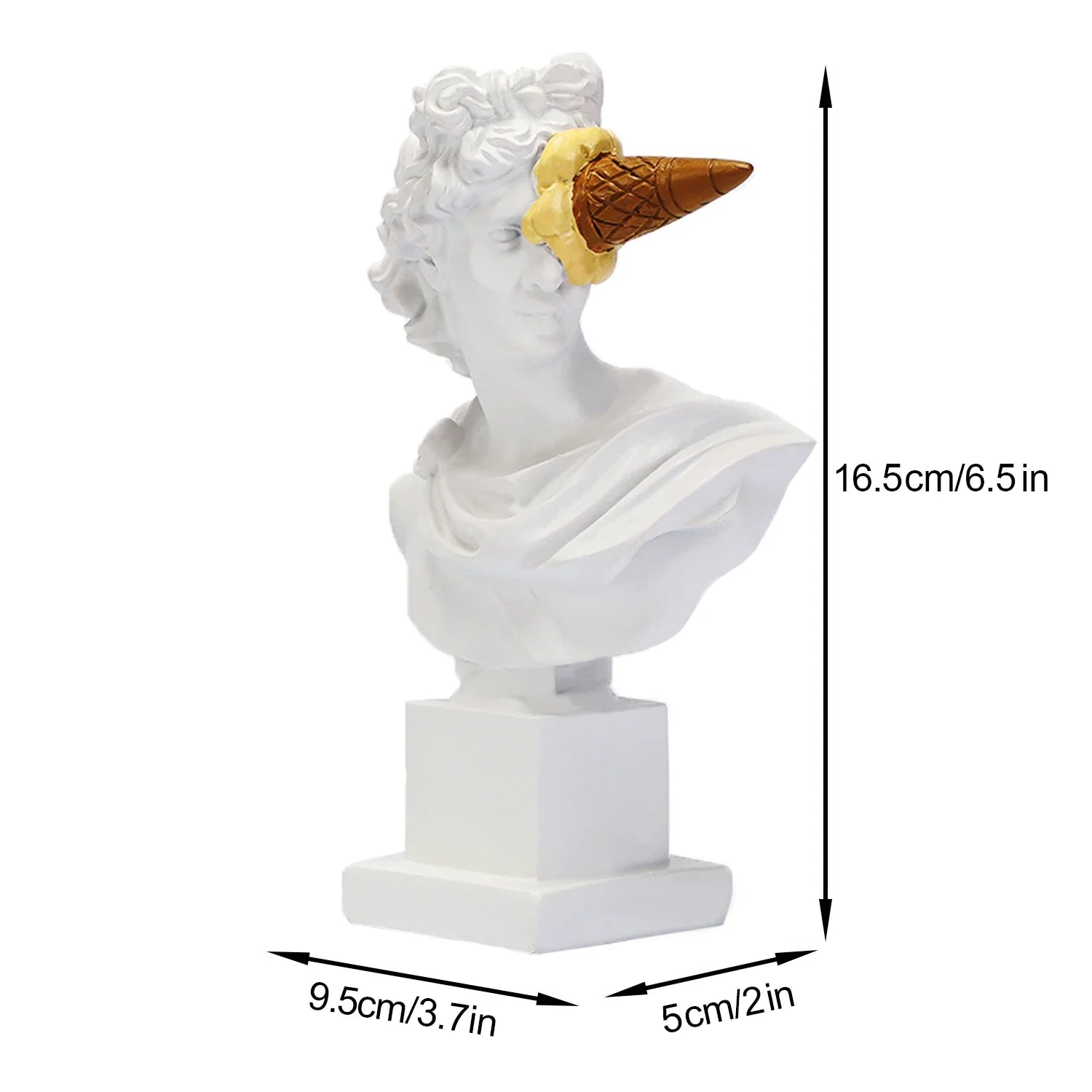 Apollo Sculpture Home Desktop Decor Portrait Resin Bust Creative Ice Cream Apollo Greek Statue For Living Room, Table Decorative