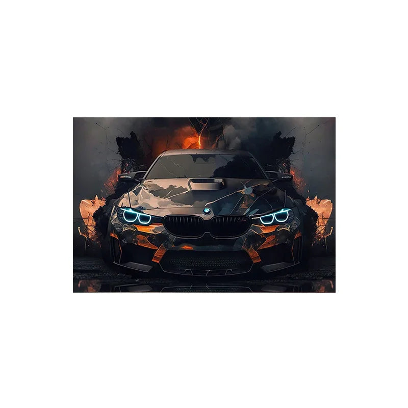 Luxury Racing Car Graffiti E30 Sports Car, Wall Art, HD Canvas Printing Poster, Home, Living Room, Room Decor Supplies