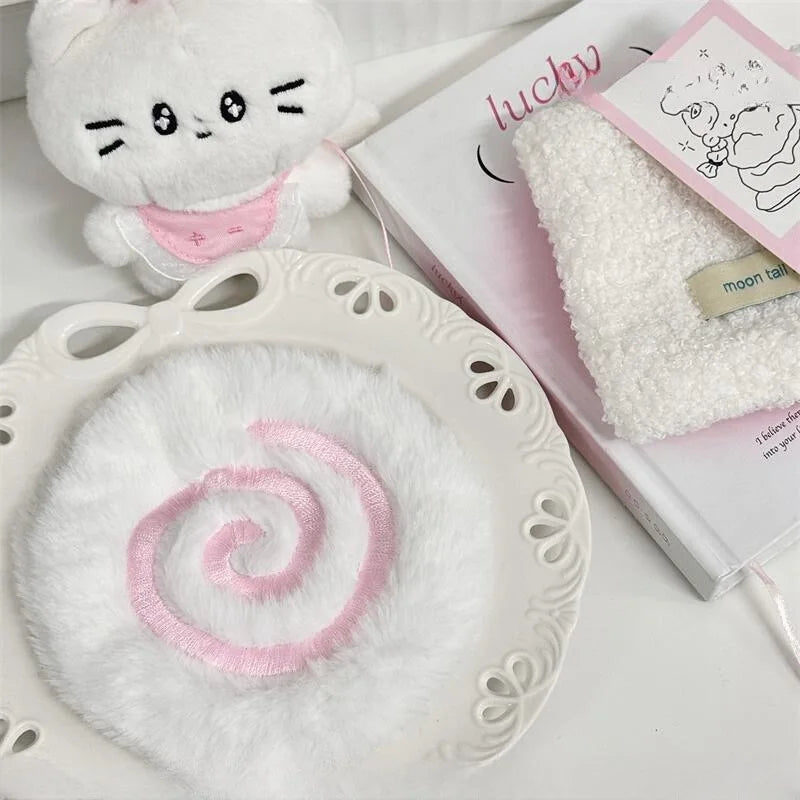 Cute Pink Fish Board Plush Coaster for Girl's Heart Shooting Prop Thick Insulated Coaster Home Decoration Gifts