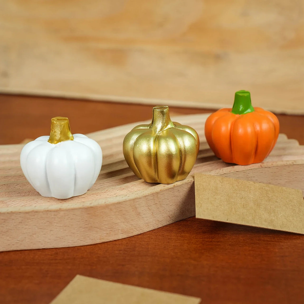 Fall Decor Gold Pumpkin Place Card Holder (Set of 6), Place Settings, Perfect for Thanksgiving Table Decor, Fall Themed Weddings