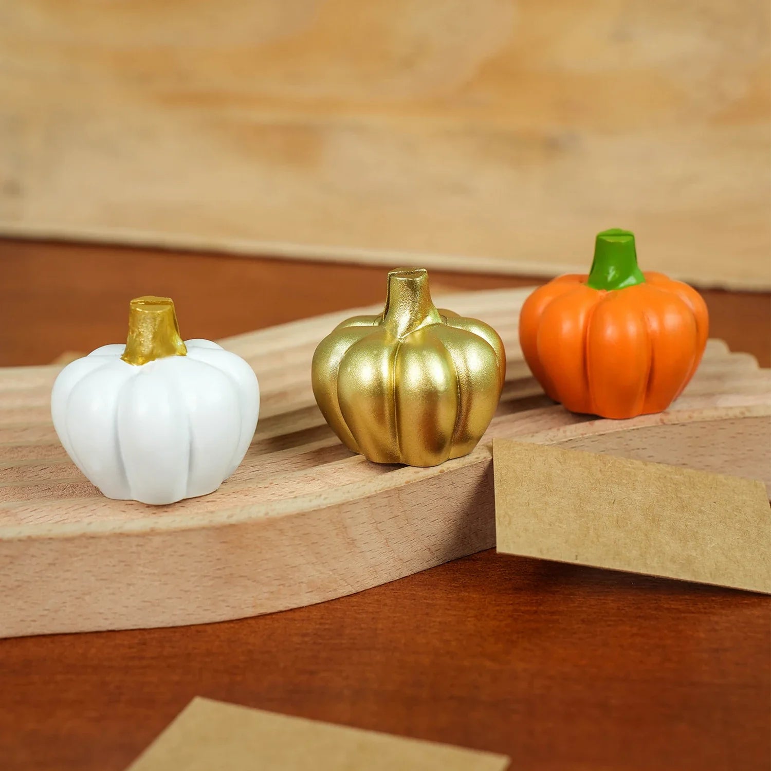 Fall Decor Gold Pumpkin Place Card Holder (Set of 6), Place Settings, Perfect for Thanksgiving Table Decor, Fall Themed Weddings