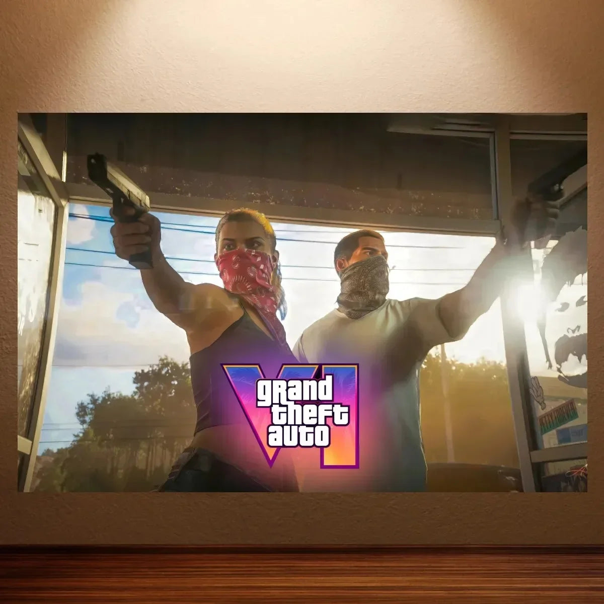 GTA 6 Poster Grand Theft Auto VI Game Poster Canvas Wall Art Painting Game Room Wall Decor Bedroom Wall Art Sticker Home Decor
