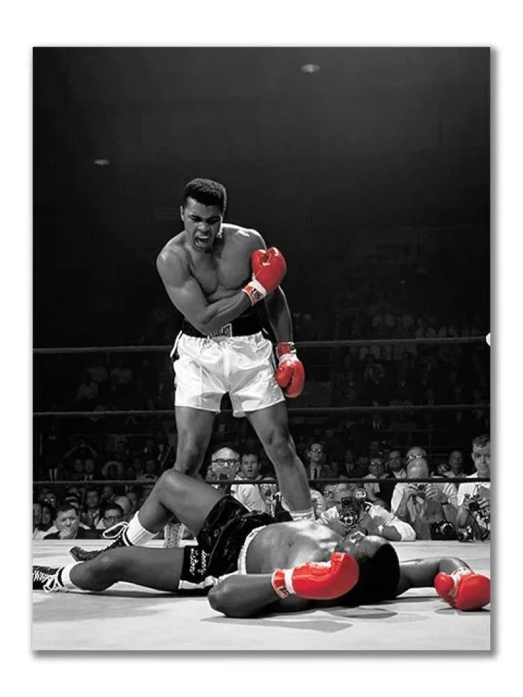 World Boxing Champion Ali Classic Scene Wall Art Poster Boxer Tyson Mural Modern Home Decor Perfect for Living Room Decor