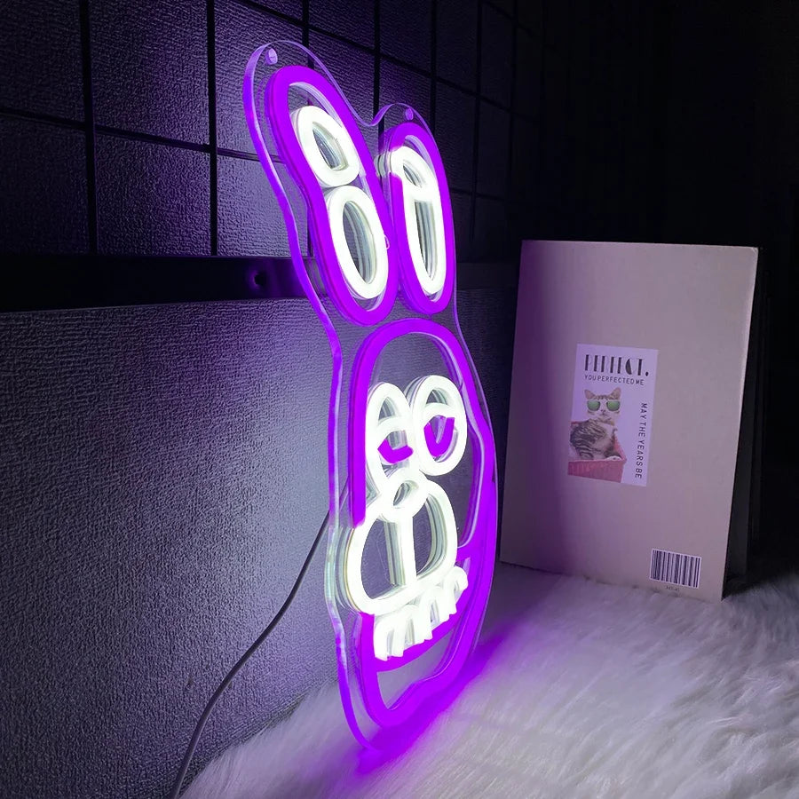 Bonnie The Rabbit Neon Sign, Used For Wall Decor, Usb Powered, Bedroom, Game Room, Club, Theme Party, Man Cave Sign Wall Lamp.