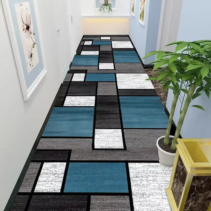 VIKAMA Simple Check Pattern Floor Mat For Kitchen, Corridor, Long Floor Pad, Anti-Slip And Easy To Clean Home Decoration