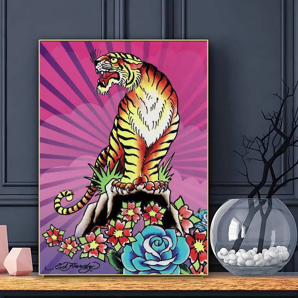 FASHION E-Ed H-har-dyS Poster Sticky Wall Art Printing Waterproof Home Living Bed Room Bar Aesthetic Decor
