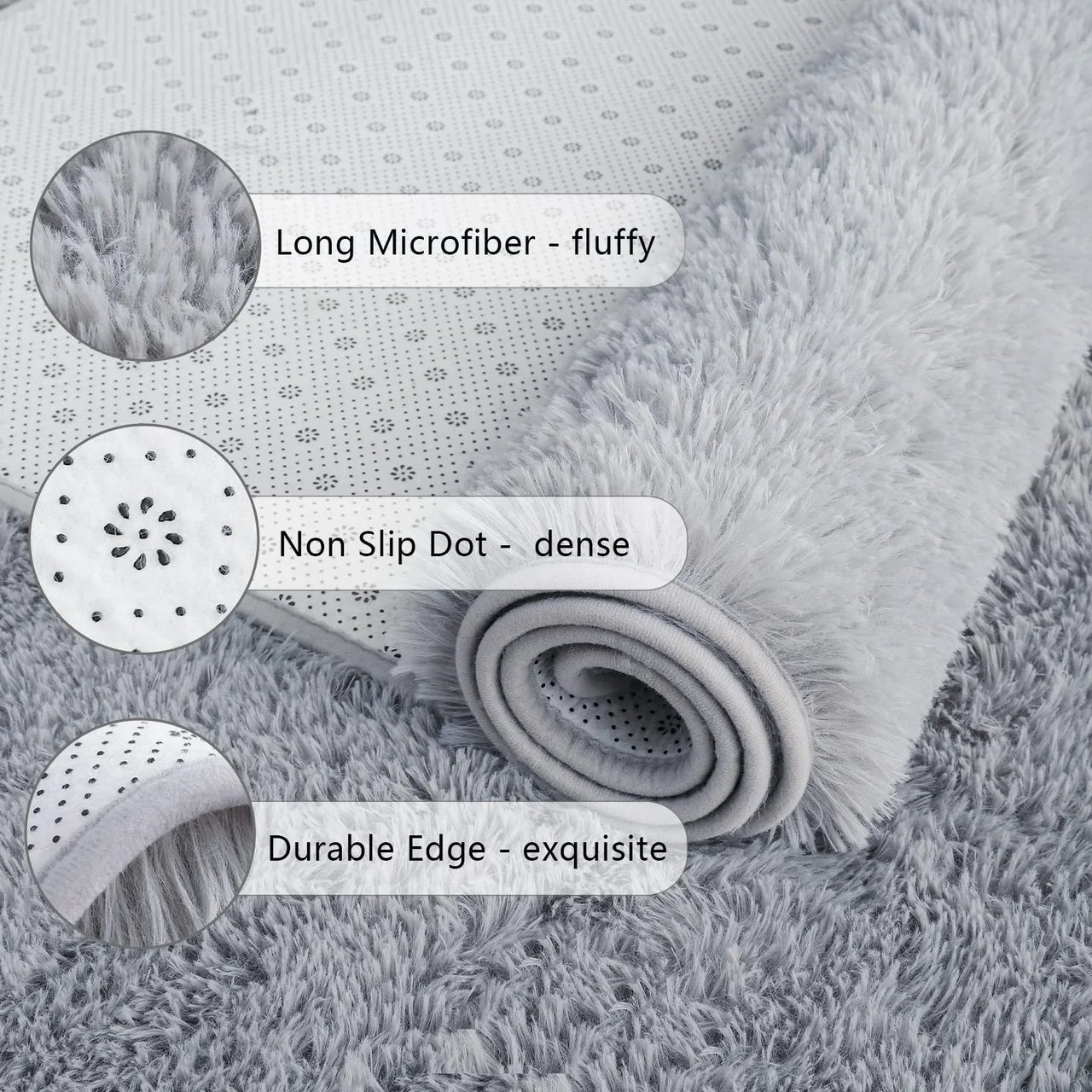 VIKAMA Soft Running Rug, Plush And Fluffy Bedroom And Living Room Carpet, Nursery And Children's Room Floor Mat For Home Decor