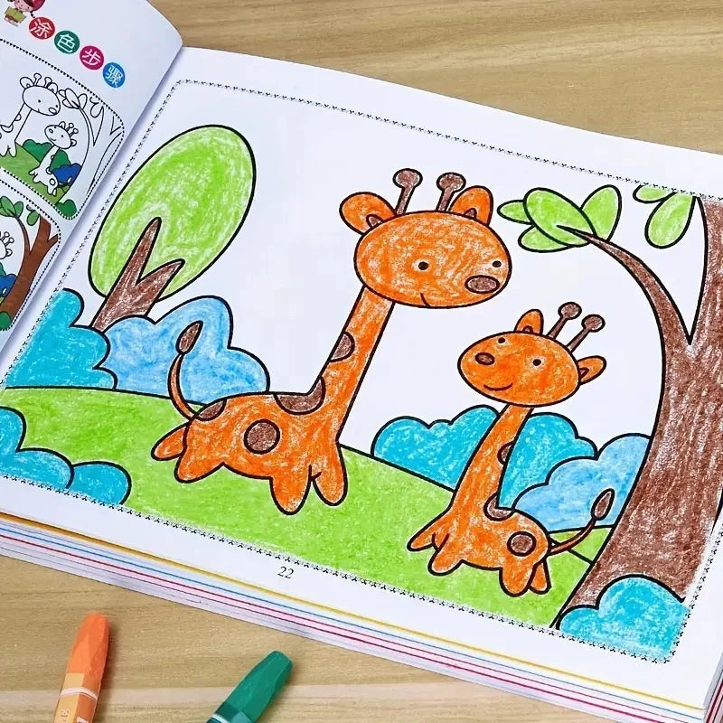 Step-by Step Painting Coloring Book Progressive Easy to Hard Levels Creative Art Learning Activity Quality Paper Book Gift